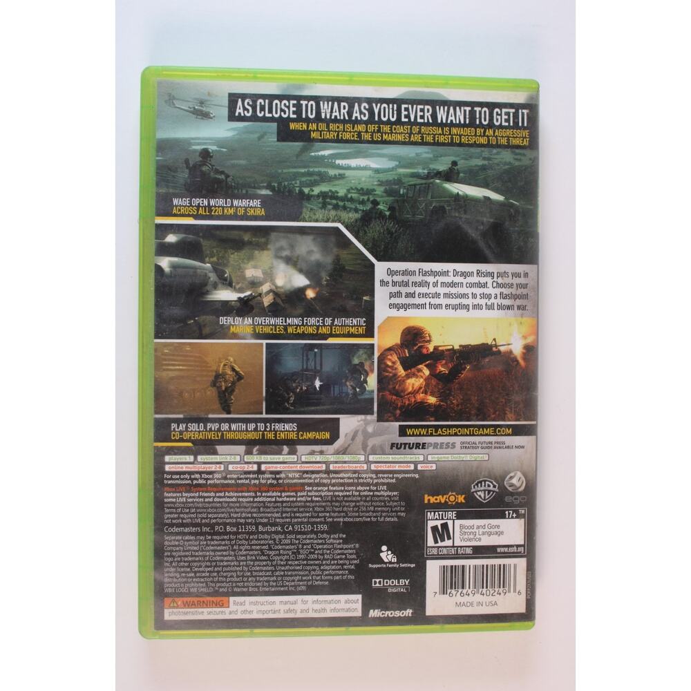 Operation Flashpoint: Dragon Rising (Xbox 360, 2009) Complete, Tested - Picture 3 of 9